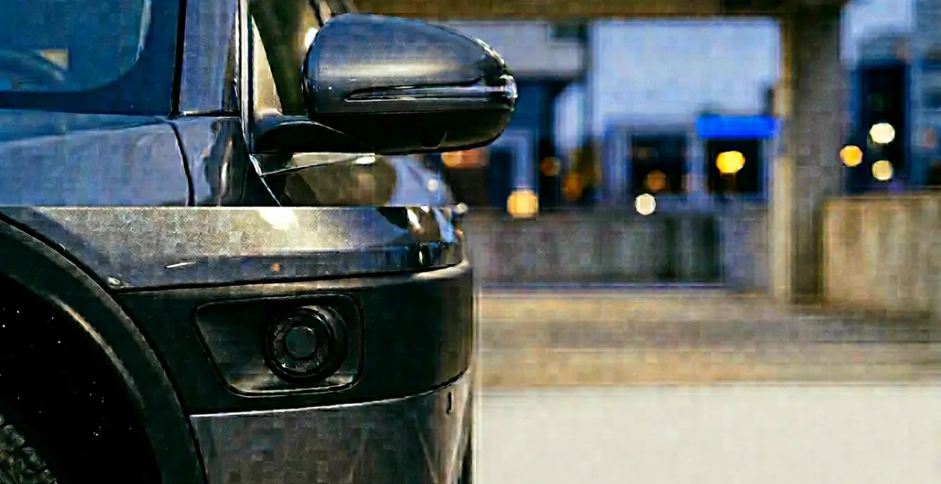 Modern vehicle blind spot detection radar sensor technology capturing lateral vehicle movement