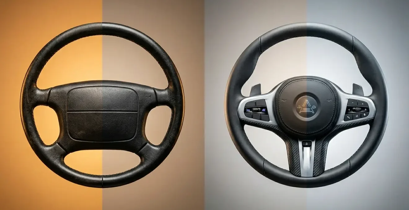 Modern automotive airbag safety system showing advanced multi-stage deployment technology in contemporary vehicle interior
