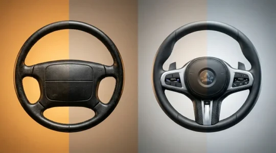 Modern automotive airbag safety system showing advanced multi-stage deployment technology in contemporary vehicle interior