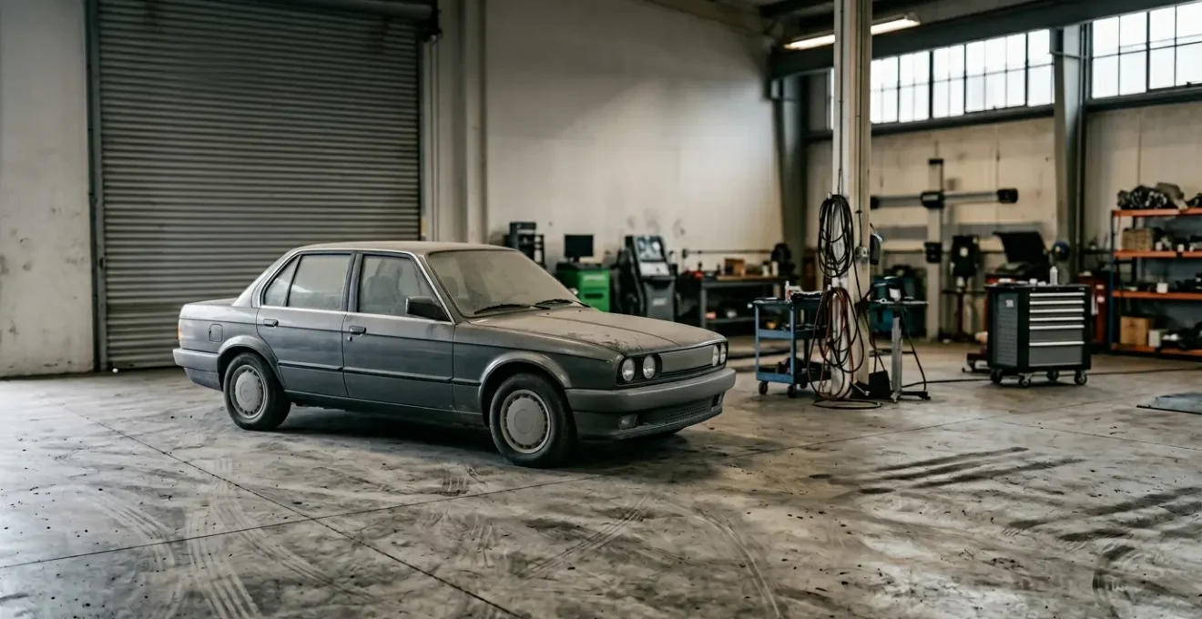 Vehicle maintenance concept showing the consequences of missed servicing and MOT failure