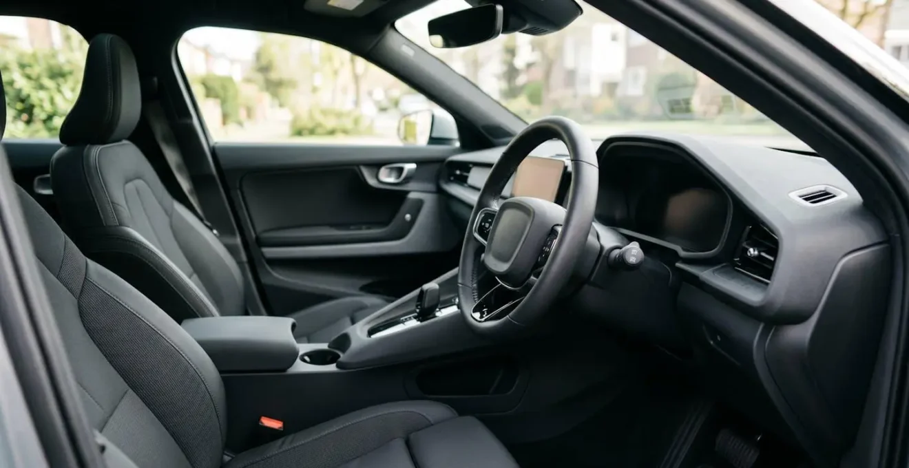 Wide view showing ergonomic sight line from driver position to dashboard