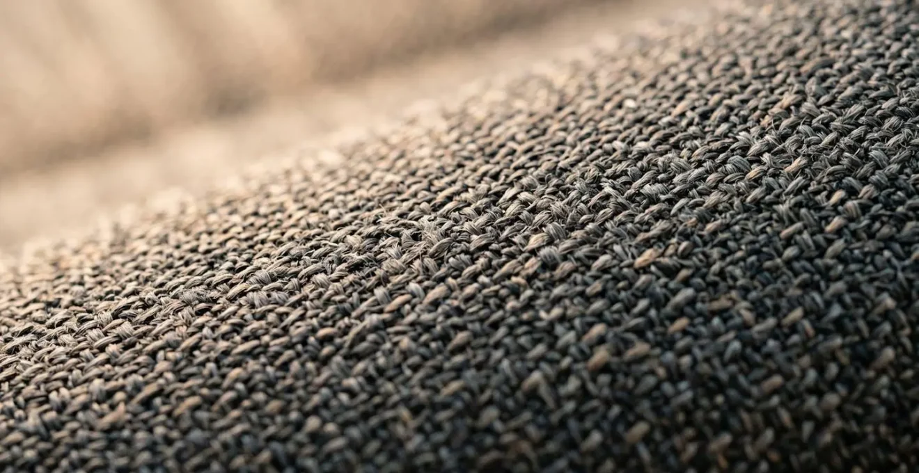 Macro close-up showing layered fabric texture with soft ambient glow suggesting warmth without visible technology