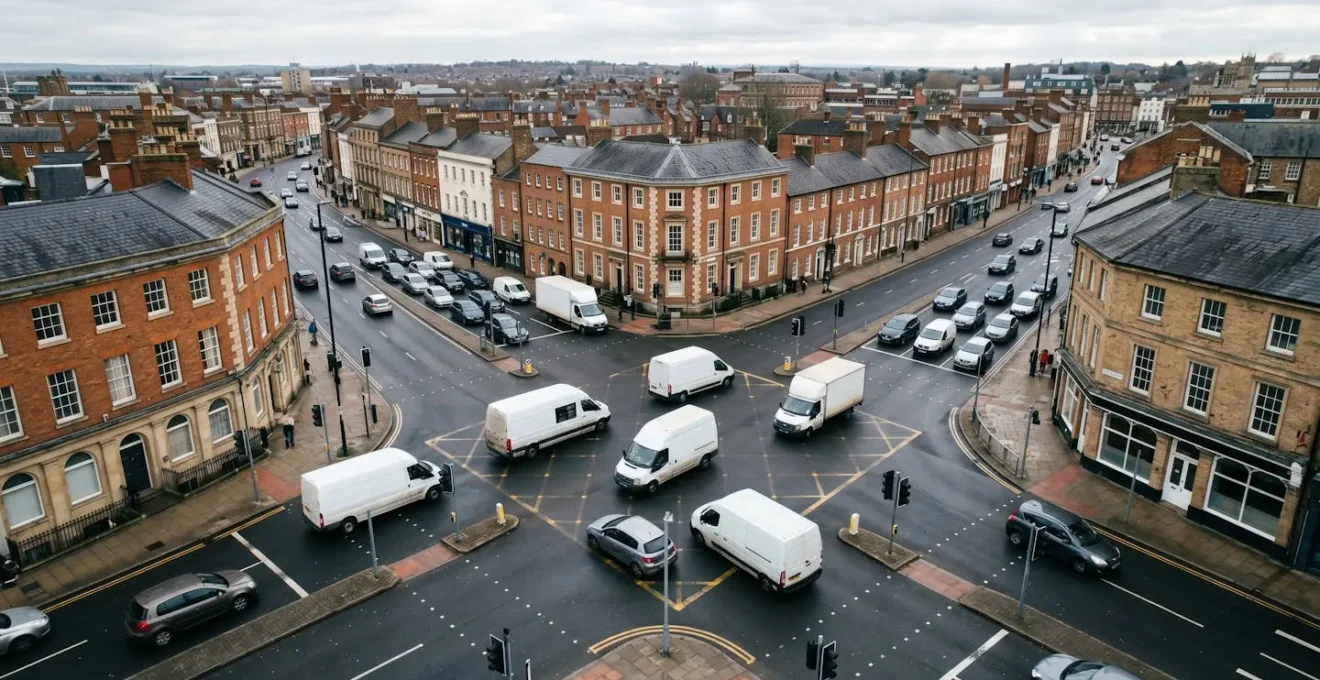 Real-time traffic flow visualization transforming delivery route efficiency in British urban environment